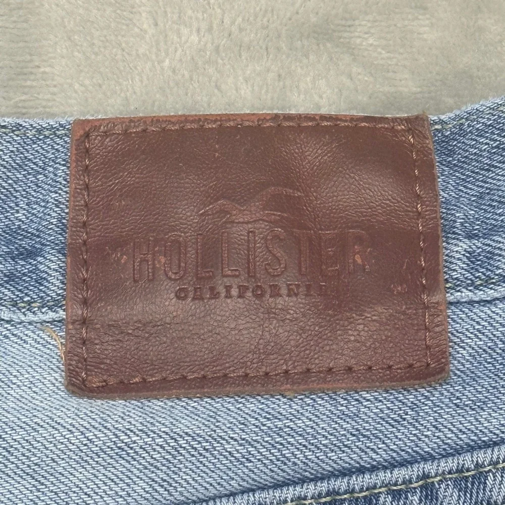Hollister Mens‎ Skinny Jeans Light Wash Distressed Denim W32 L34 (meas 34x33)